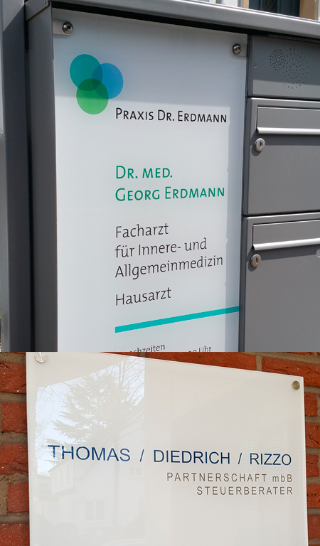 Firmenschild Plexi